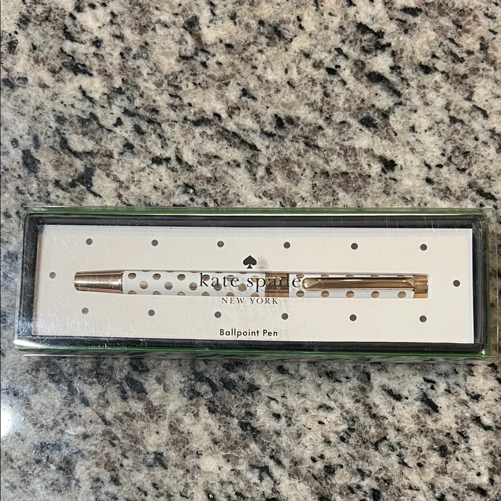 Kate Spade Ballpoint Pen Cream with Gold Dots